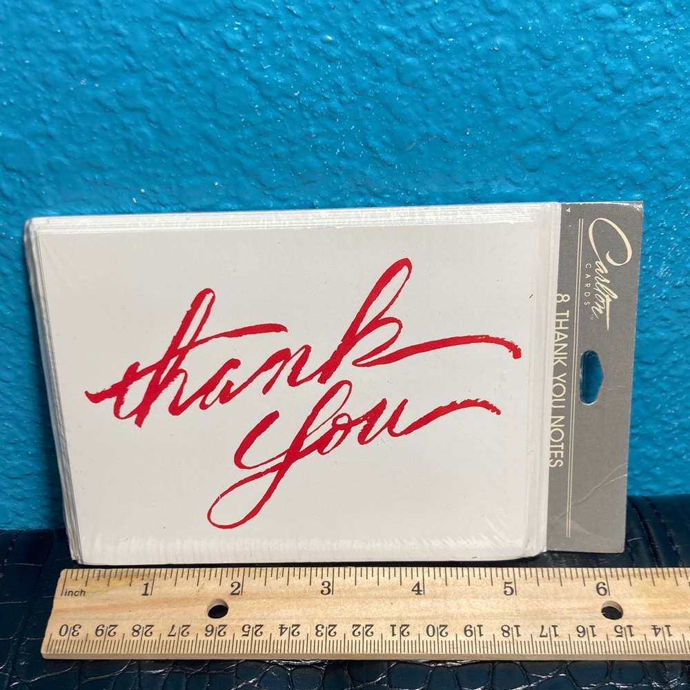 5 for $10: 8 Carlton Cards + Envelopes Vintage Thank You Cards BLANK INSIDE‎